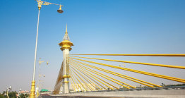 Picturesque MahaChesadabodindranusorn Bridge in Nonthaburi